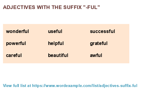 Adjectives With The Suffix ful 727 Results 