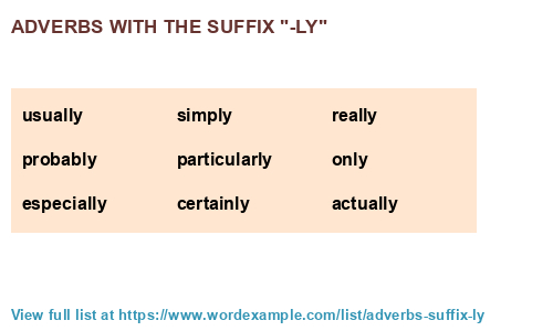 Adverbs With The Suffix ly 1 000 Results 