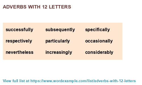 Adverbs With 12 Letters 1 000 Results 