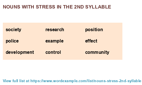 Nouns With Stress In The 2nd Syllable 500 Results 