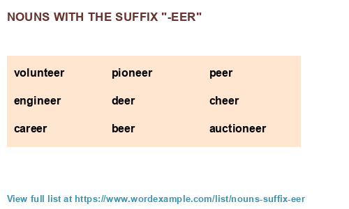 Nouns With The Suffix eer 294 Results 