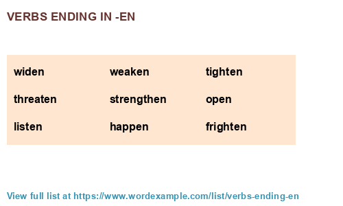 Verbs Ending In en 544 Results 