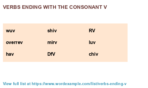 Verbs Ending With The Consonant V 13 Results 