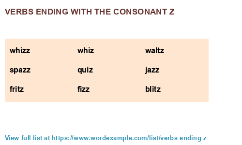 Verbs Ending With The Consonant Z 57 Results 