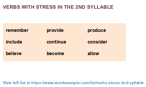 Verbs With Stress In The 2nd Syllable 500 Results 