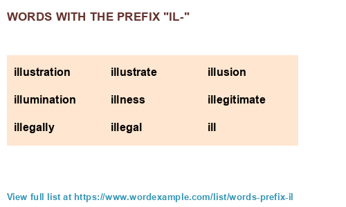 Words With The Prefix il 420 Results 