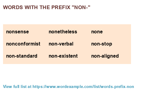 Words With The Prefix non 1 000 Results 