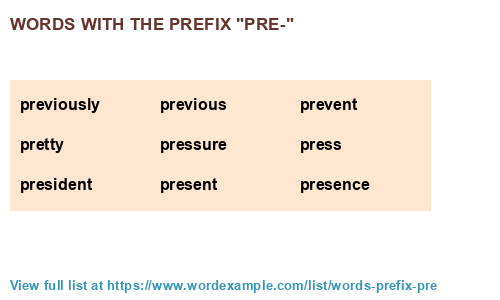 Words With The Prefix pre 1 000 Results 